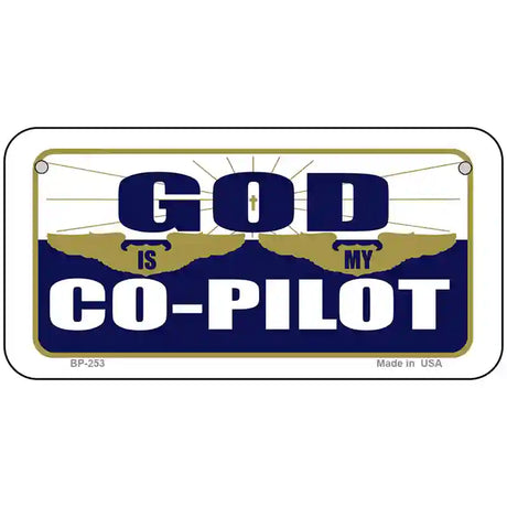 God Is My Co-Pilot Metal Novelty License Plate 6" x 3" (BP)