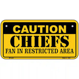 Caution Chiefs Metal Novelty License Plate 6" x 3" (BP)