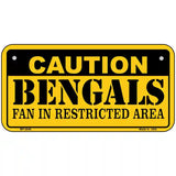 Caution Bengals Metal Novelty License Plate 6" x 3" (BP)