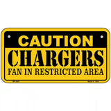 Caution Chargers Metal Novelty License Plate 6" x 3" (BP)