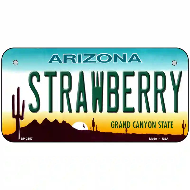 Strawberry Arizona Metal Novelty License Plate 6" x 3" (BP)