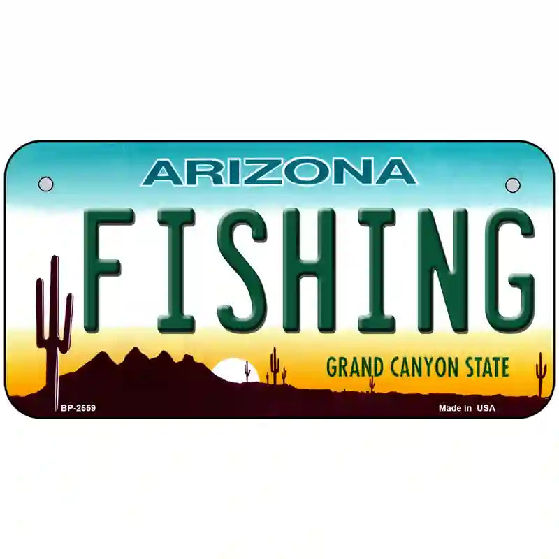 Fishing Arizona Metal Novelty License Plate 6" x 3" (BP)