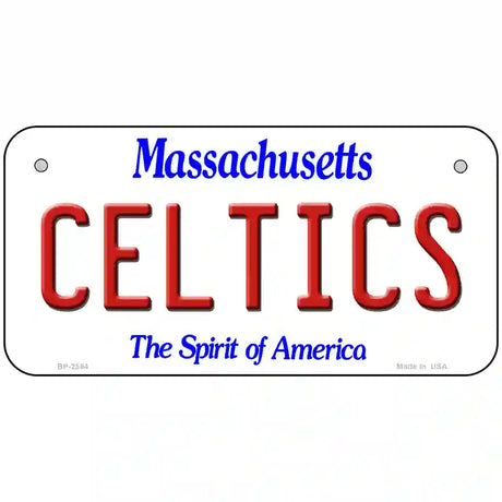 Celtics Massachusetts Novelty State Metal License Plate 6" x 3" (BP)