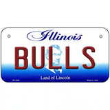 Bulls Illinois Novelty State Metal License Plate 6" x 3" (BP)