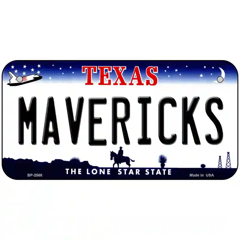 Mavericks Texas Novelty State Metal License Plate 6" x 3" (BP)