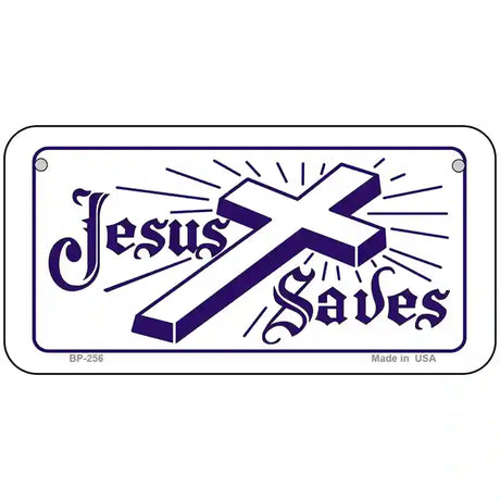 Jesus Saves Metal Novelty License Plate 6" x 3" (BP)