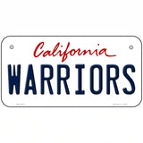 Warriors California Novelty State Metal License Plate 6" x 3" (BP)