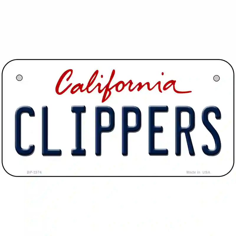 Clippers California Novelty State Metal License Plate 6" x 3" (BP)