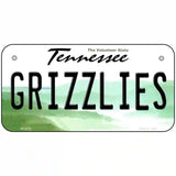 Grizzlies Tennessee Novelty State Metal License Plate 6" x 3" (BP)