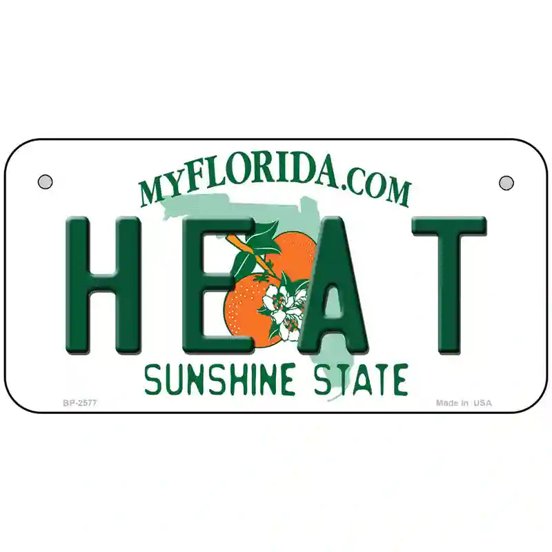 Heat Florida Novelty State Metal License Plate 6" x 3" (BP)