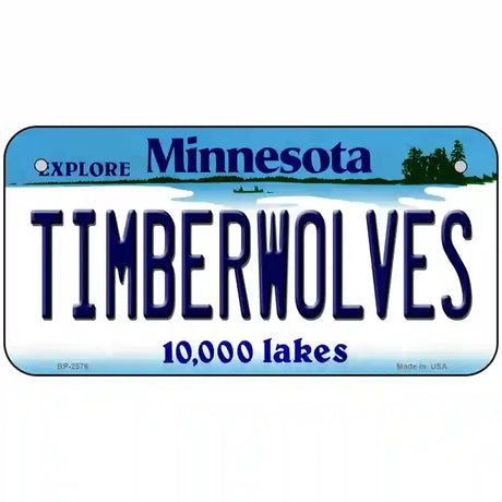 Timberwolves Minnesota Novelty State Metal License Plate 6" x 3" (BP)