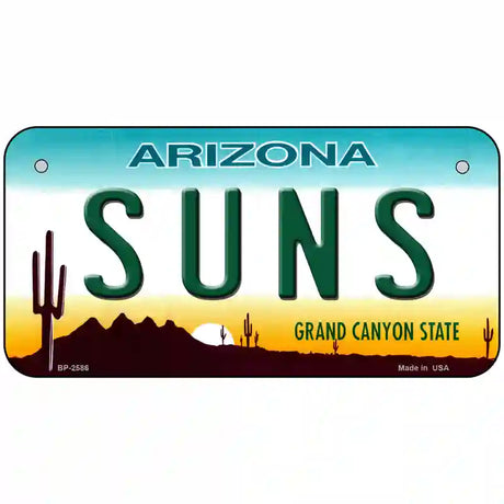 Suns Arizona Novelty State Metal License Plate 6" x 3" (BP)