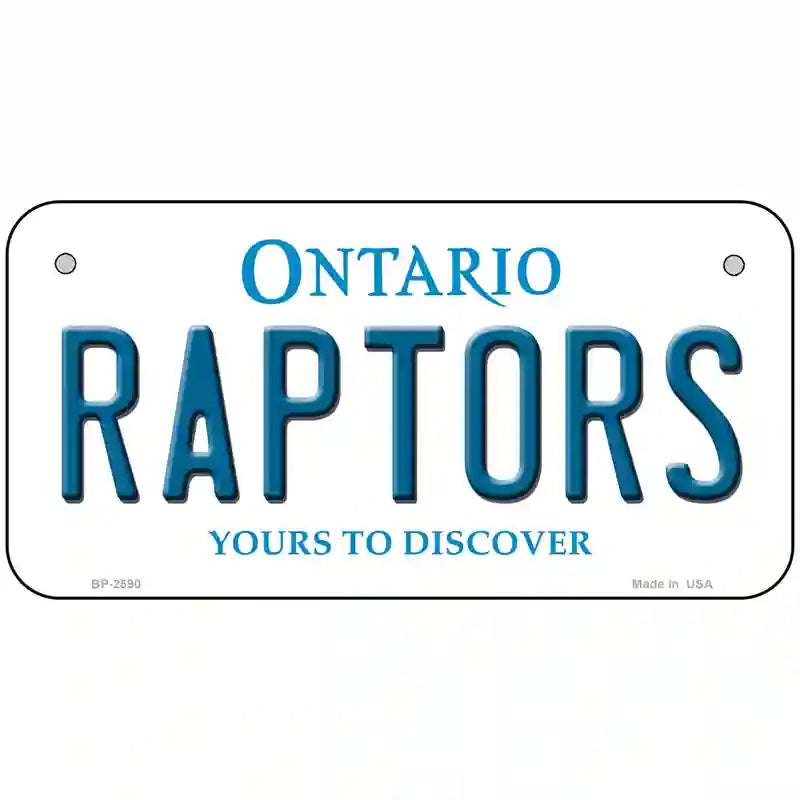 Raptors Ontario State Metal Novelty License Plate 6" x 3" (BP)