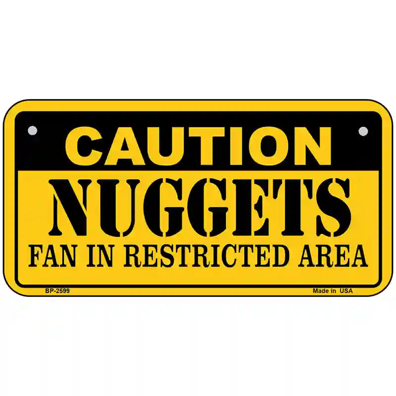 Caution Nuggets Fan Metal Novelty License Plate 6" x 3" (BP)