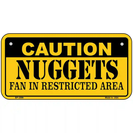 Caution Nuggets Fan Metal Novelty License Plate 6" x 3" (BP)