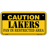 Caution Lakers Fan Metal Novelty License Plate 6" x 3" (BP)