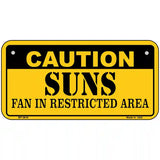 Caution Suns Fan Metal Novelty License Plate 6" x 3" (BP)