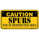 Caution Spurs Fan Metal Novelty License Plate 6" x 3" (BP)