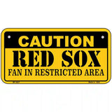 Caution Red Sox Fan Metal Novelty License Plate 6" x 3" (BP)