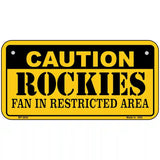 Caution Rockies Fan Metal Novelty License Plate 6" x 3" (BP)