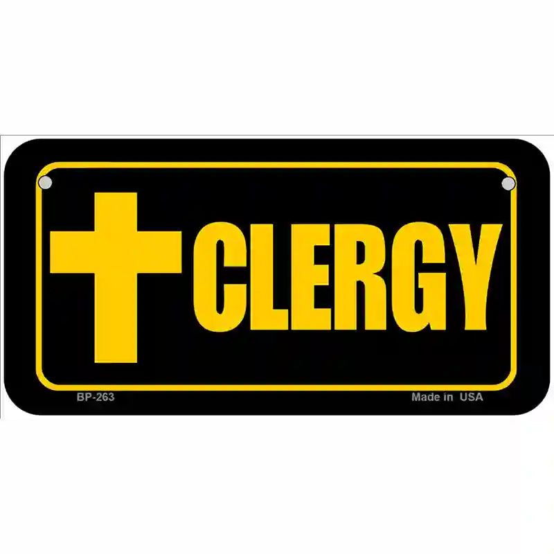 Clergy Vanity Metal Novelty License Plate 6" x 3" (BP)