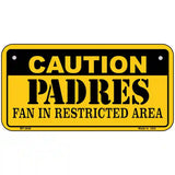 Caution Padres Fan Metal Novelty License Plate 6" x 3" (BP)