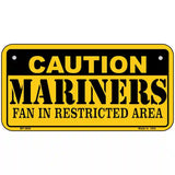 Caution Mariners Fan Metal Novelty License Plate 6" x 3" (BP)