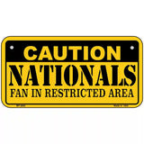 Caution Nationals Fan Metal Novelty License Plate 6" x 3" (BP)