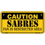 Caution Sabres Metal Novelty License Plate 6" x 3" (BP)