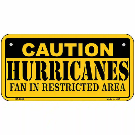 Caution Hurricanes Metal Novelty License Plate 6" x 3" (BP)