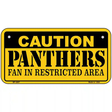 Caution Panthers Hockey Metal Novelty License Plate 6" x 3" (BP)