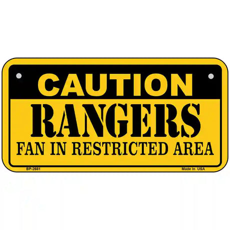 Caution Rangers Metal Novelty License Plate 6" x 3" (BP)