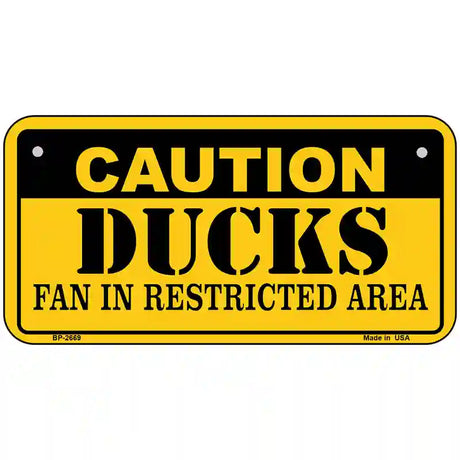 Caution Ducks Metal Novelty License Plate 6" x 3" (BP)