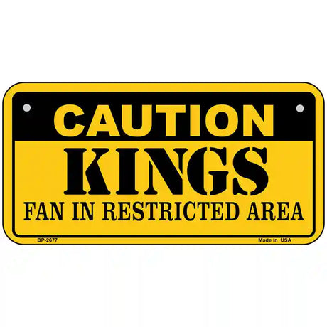 Caution Kings Metal Novelty License Plate 6" x 3" (BP)