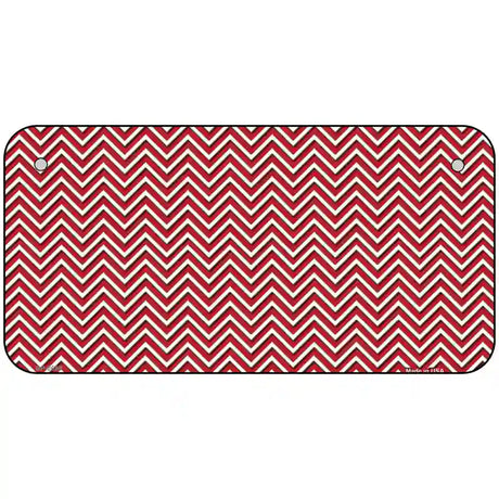 Red White Chevron Metal Novelty License Plate 6" x 3" (BP)