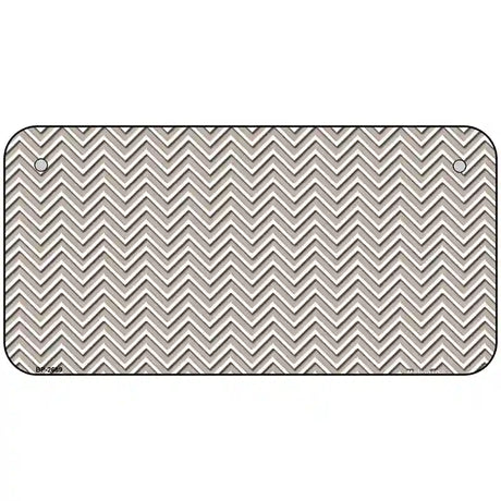 Tan White Chevron Metal Novelty License Plate 6" x 3" (BP)