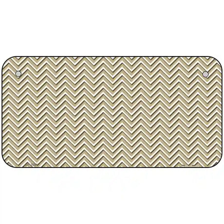 Gold White Chevron Metal Novelty License Plate 6" x 3" (BP)