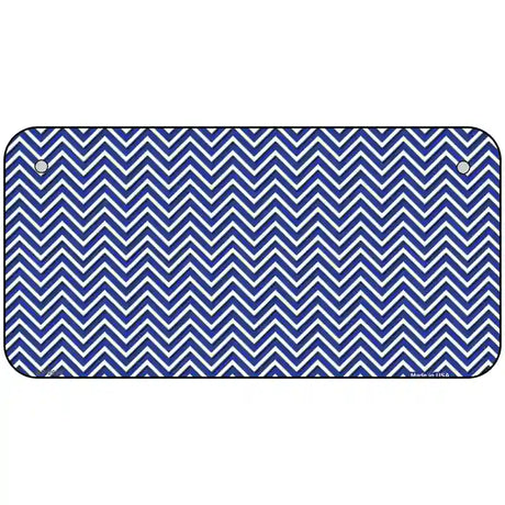 Blue White Chevron Metal Novelty License Plate 6" x 3" (BP)