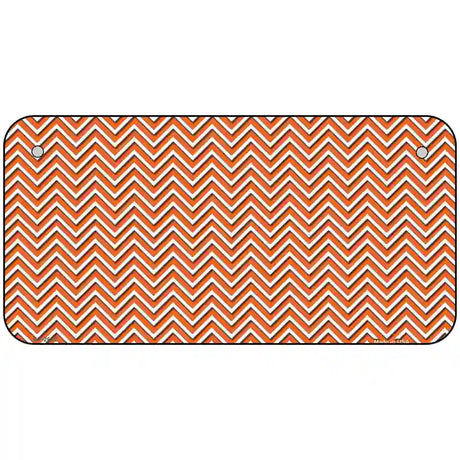 Orange White Chevron Metal Novelty License Plate 6" x 3" (BP)