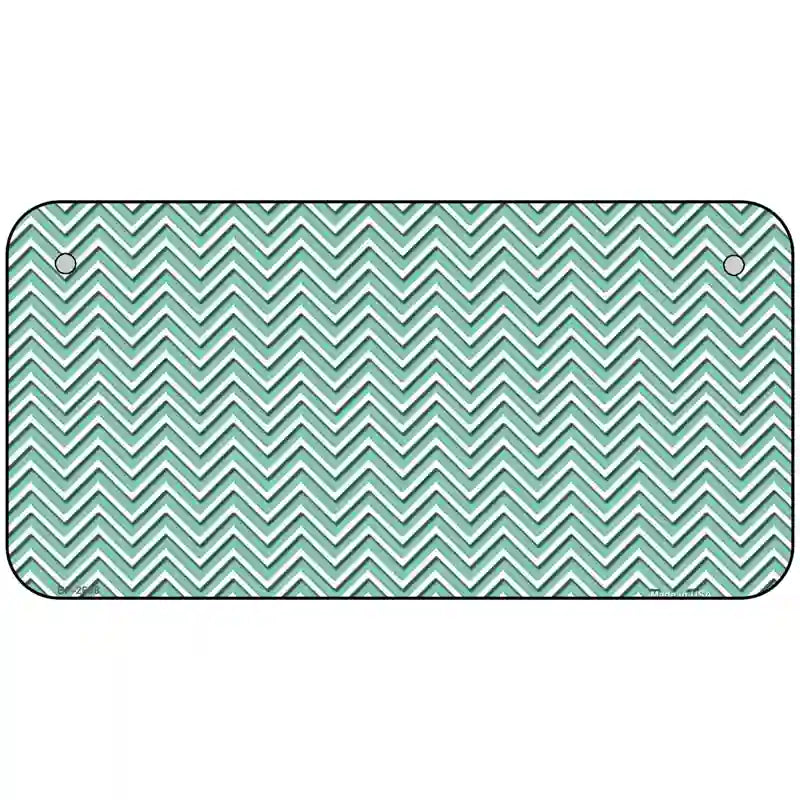 Mint White Chevron Metal Novelty License Plate 6" x 3" (BP)