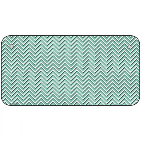 Mint White Chevron Metal Novelty License Plate 6" x 3" (BP)