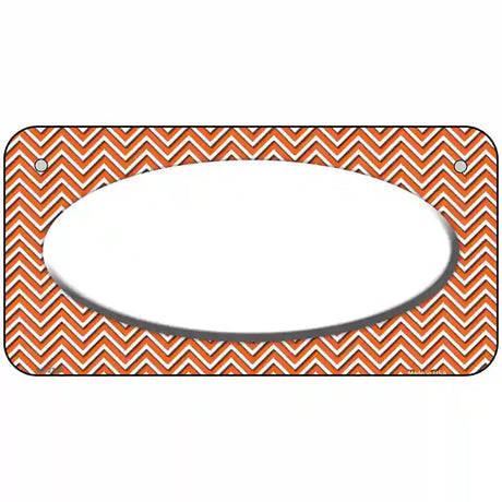 Orange White Chevon White Center Oval Metal Novelty License Plate 6" x 3" (BP)