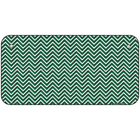 Green White Chevron Metal Novelty License Plate 6" x 3" (BP)