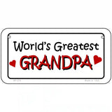 Worlds Greatest Grandpa Metal Novelty License Plate 6" x 3" (BP)