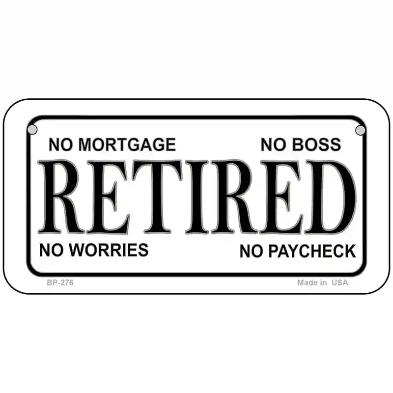 Retired Metal Novelty License Plate 6" x 3" (BP)