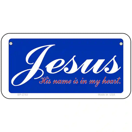 Jesus Blue Metal Novelty License Plate 6" x 3" (BP)