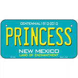 Princess New Mexico Teal Novelty Metal License Plate 6" x 3" (BP)