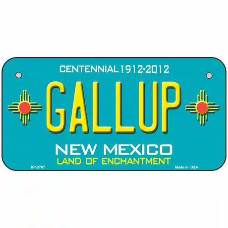 Gallup New Mexico Teal Novelty Metal License Plate 6" x 3" (BP)