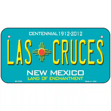 Las Cruces New Mexico Teal Novelty Metal License Plate 6" x 3" (BP)