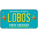 Lobos New Mexico Teal Novelty Metal License Plate 6" x 3" (BP)